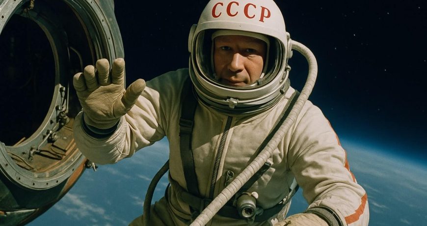 Алексей Леонов в открытом космосе