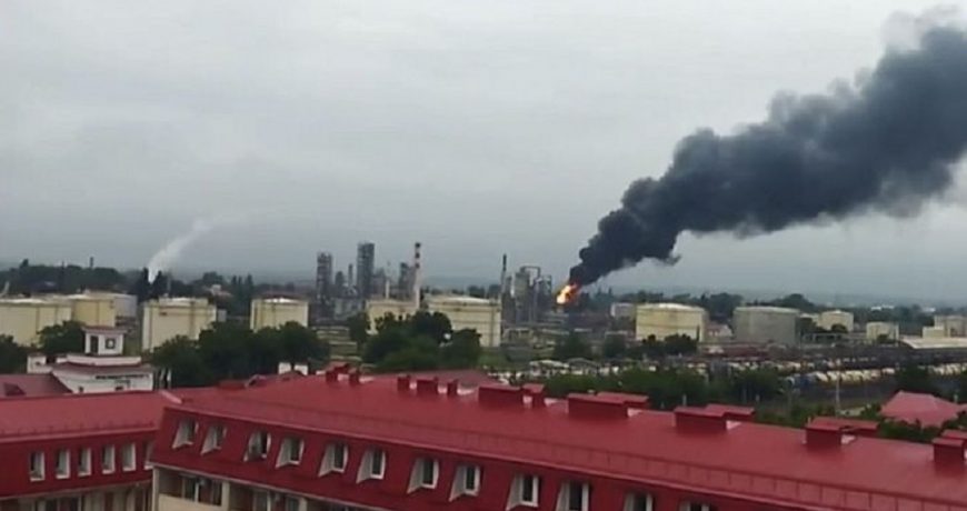 НПЗ в Краснодаре пострадал от пожара 13 июня 2023 года
