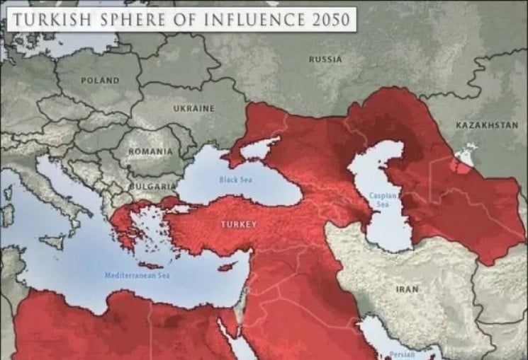Карта Турецкой Империи к 2050 году