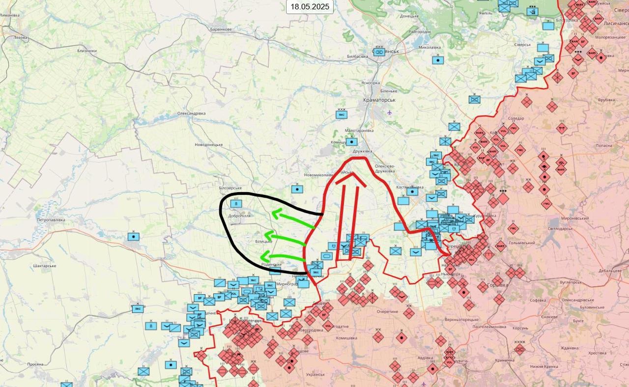 Карта под Константиновкой
