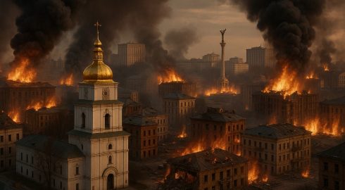 Киев в огне после провала перемирия: «Британия» разрушена, склады горят
