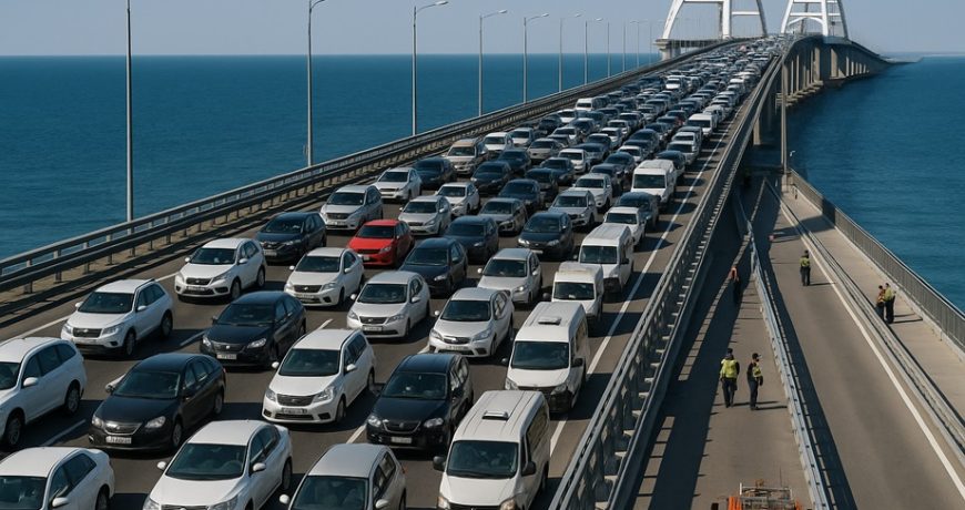 Очередь на Крымском мосту