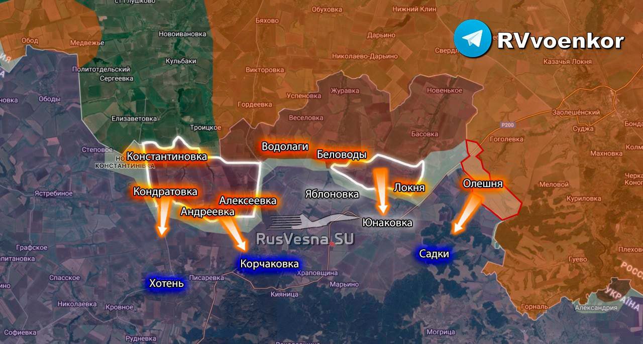 Карта Сумское направление