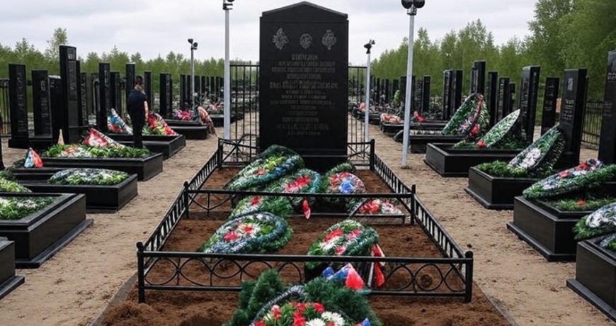 Захоронение вагнеровцев под охраной
