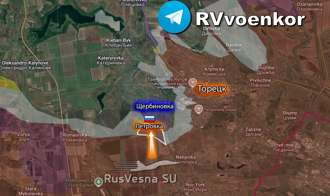 Карта Воскресенка и Петровка в ДНР