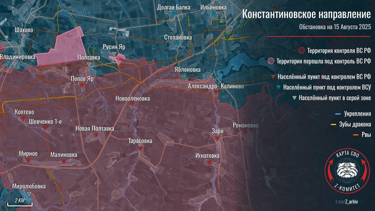 Карта Константиновское направление