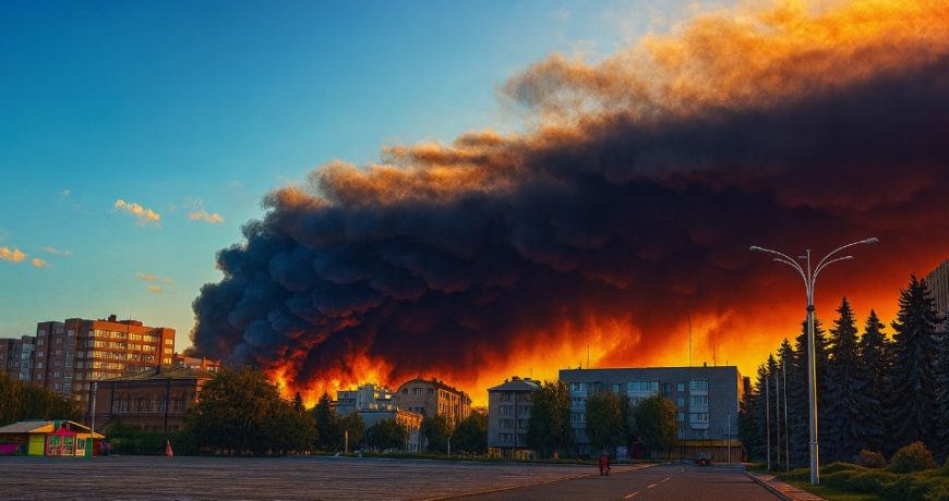 Красный рассвет над НПЗ