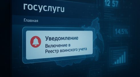 Уведомления о включении в Реестр воинского учета стали приходить через «Госуслуги»