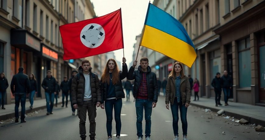 Флаг Третьего рейха и Украины