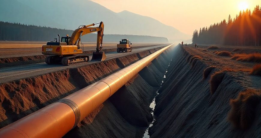 Строительство газопровода