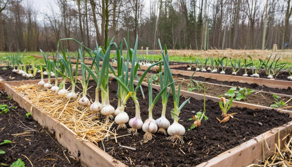 как защитить грядку с озимым чесноком и луком